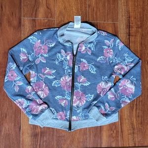 InstaGirl Lightweight zip-up Floral sweatshirt Blue Adorable Comfy  Size 6X